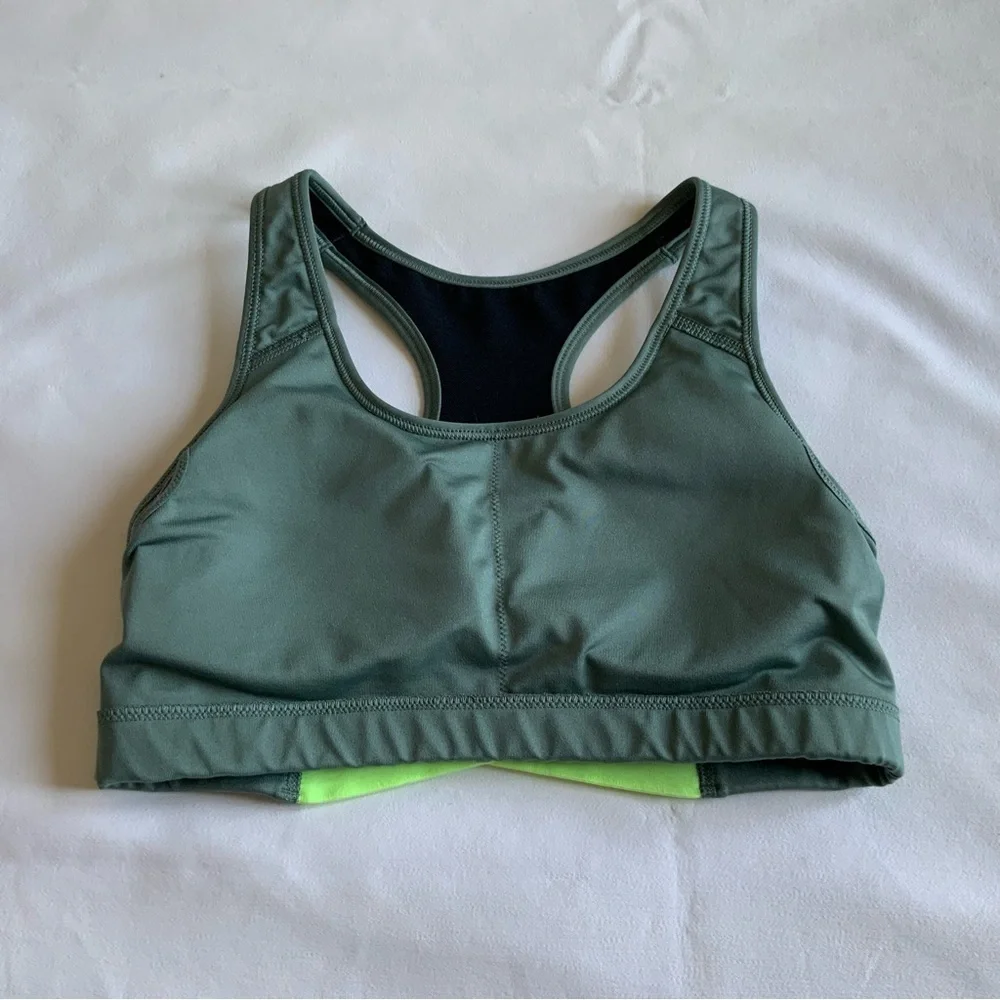 Nike Women's Olive and Black Swim Top